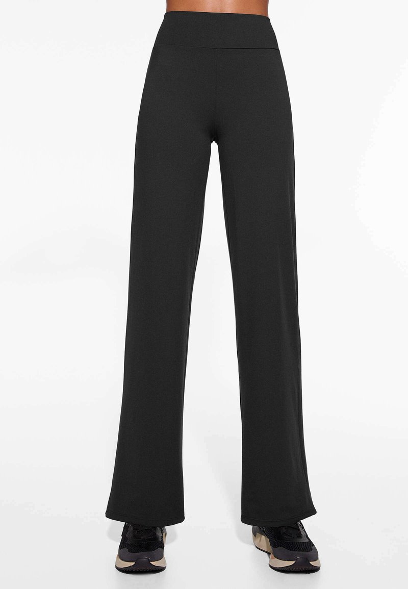 OYSHO OYSHO HIGH-RISE COMFORTLUX STRAIGHT-LEG - Trousers - black Große Rabatte