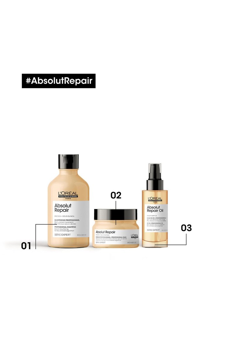 L'OREAL PROFESSIONNEL L'OREAL PROFESSIONNEL ABSOLUT REPAIR SHAMPOO FOR DRY & DAMAGED HAIR - Shampoo Letzter Tag