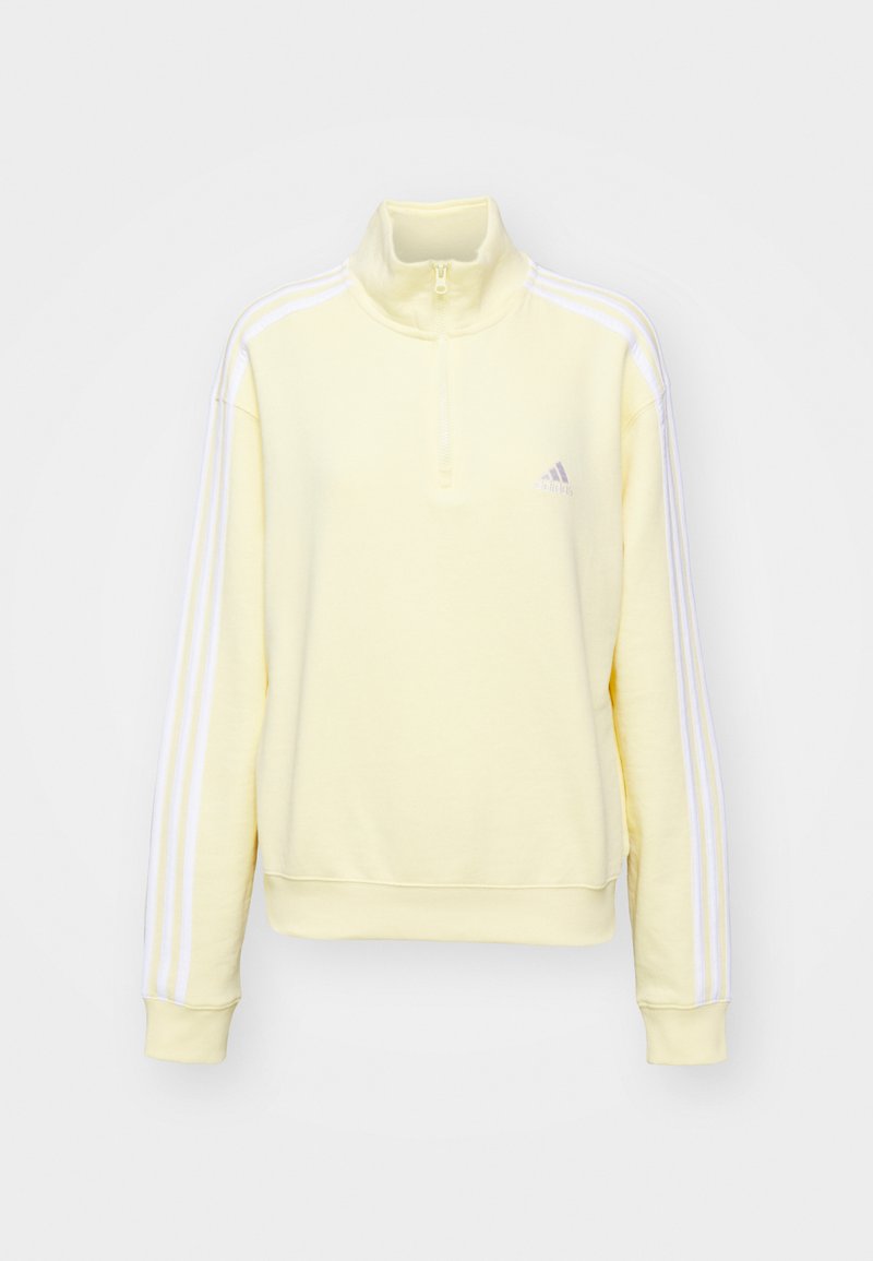adidas Sportswear adidas Sportswear ESSENTIALS 3-STRIPES QUARTER ZIP - Sweatshirt - almost yellow Saisonschlussverkauf
