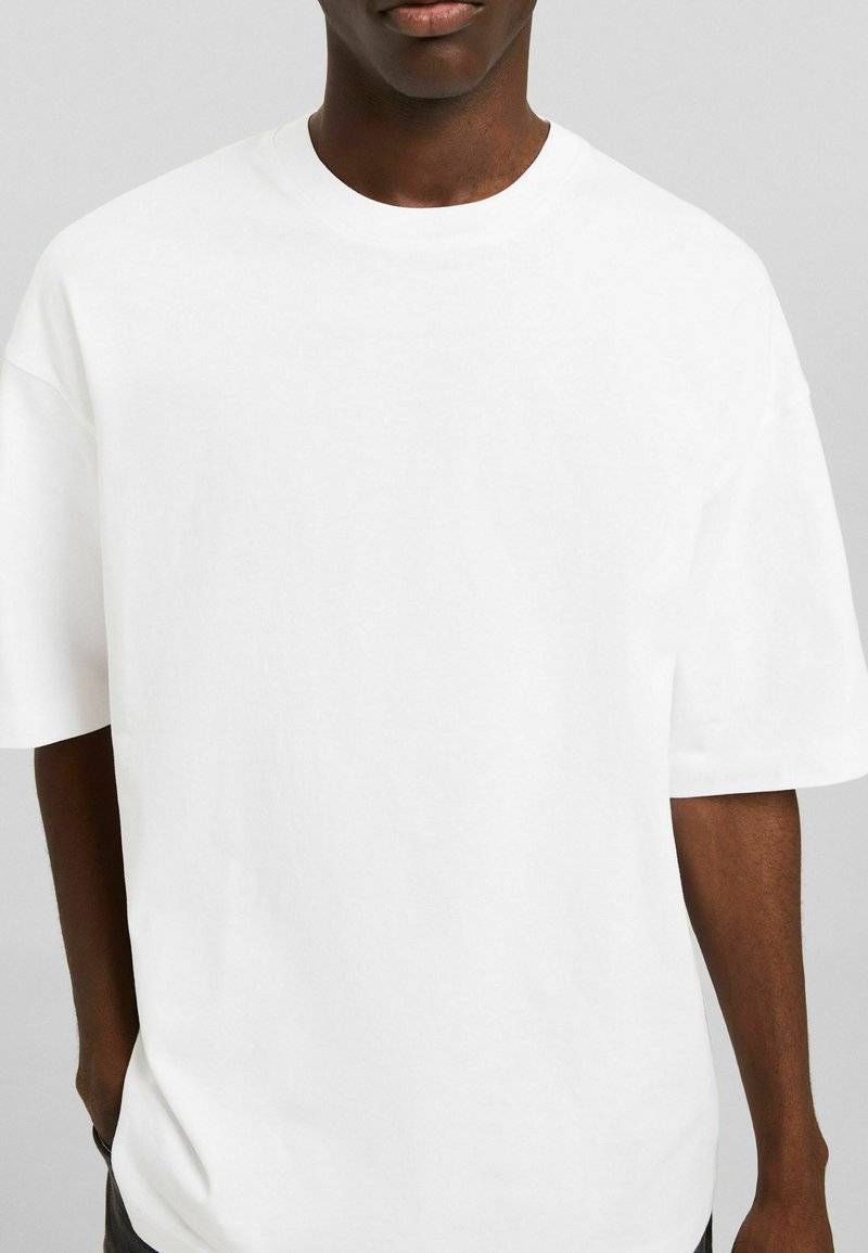 Bershka Bershka SHORT SLEEVE - Basic T-shirt - white Sonderangebot