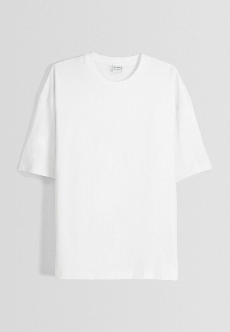 Bershka Bershka SHORT SLEEVE - Basic T-shirt - white Sonderangebot