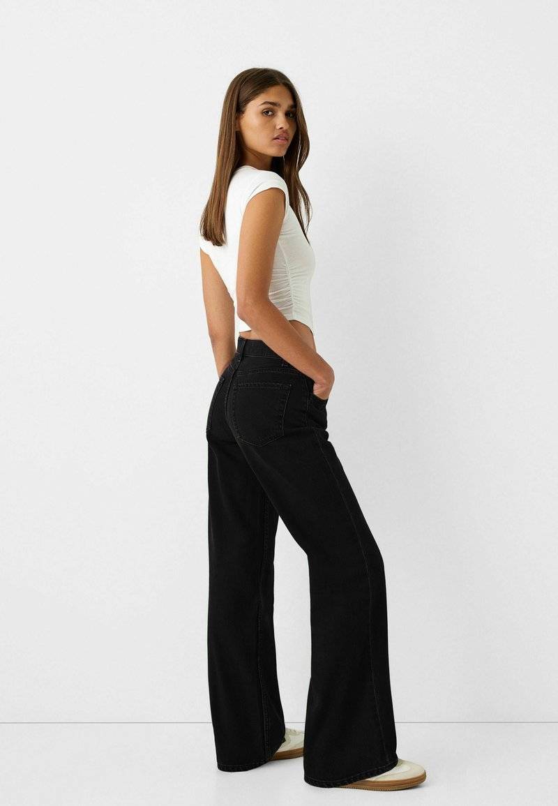 Bershka Bershka Flared Jeans - black Online Shopping