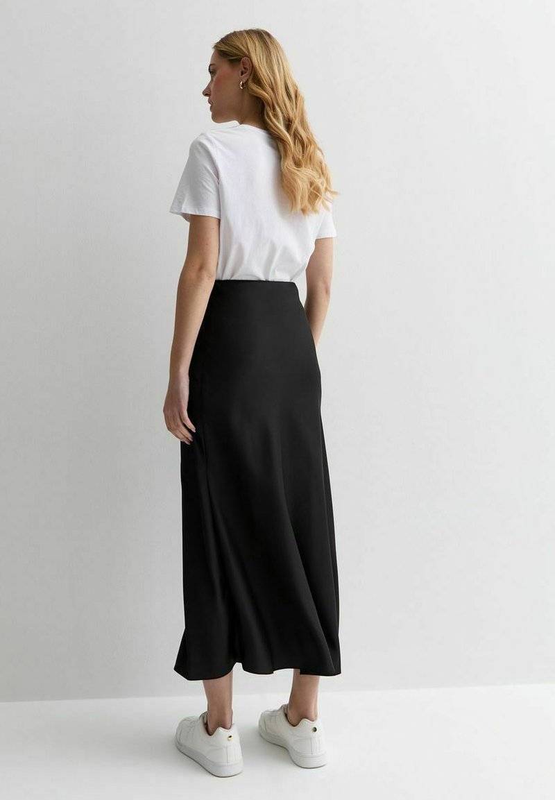 New Look New Look BIAS CUT MIDI - A-line skirt - black Exklusivangebot