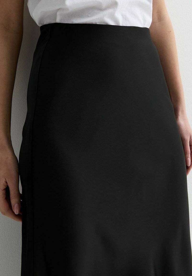 New Look New Look BIAS CUT MIDI - A-line skirt - black Exklusivangebot