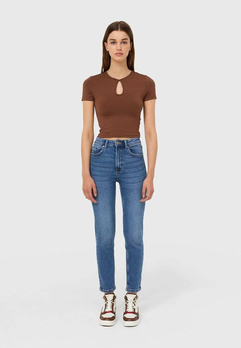 Stradivarius Stradivarius SLIM FIT - Slim fit jeans - dark blue Preisnachlass