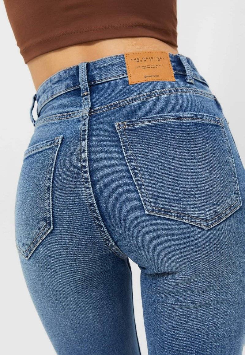 Stradivarius Stradivarius SLIM FIT - Slim fit jeans - dark blue Preisnachlass
