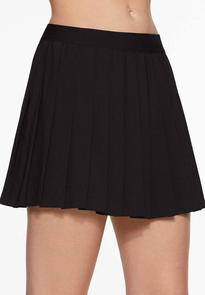 OYSHO OYSHO PLEATED COMPRESSIVE - Sports skirt - black Online Outlet