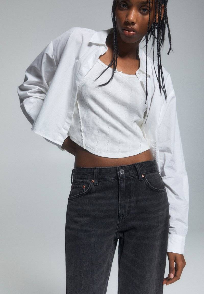 PULL&BEAR PULL&BEAR MID-WAIST - Straight leg jeans - black Online Outlet
