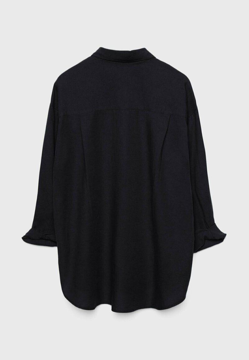 Stradivarius Stradivarius RUSTIKALES DAILY - Button-down blouse - black Große Rabatte