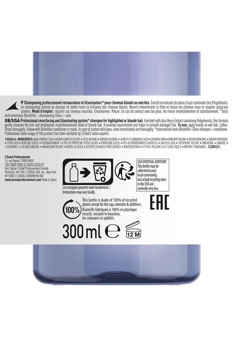 L'OREAL PROFESSIONNEL L'OREAL PROFESSIONNEL BLONDIFIER SHAMPOO GLOSS FOR HIGHLIGHTED OR BLONDE HAIR - Shampoo Bis zu 65% Rabatt