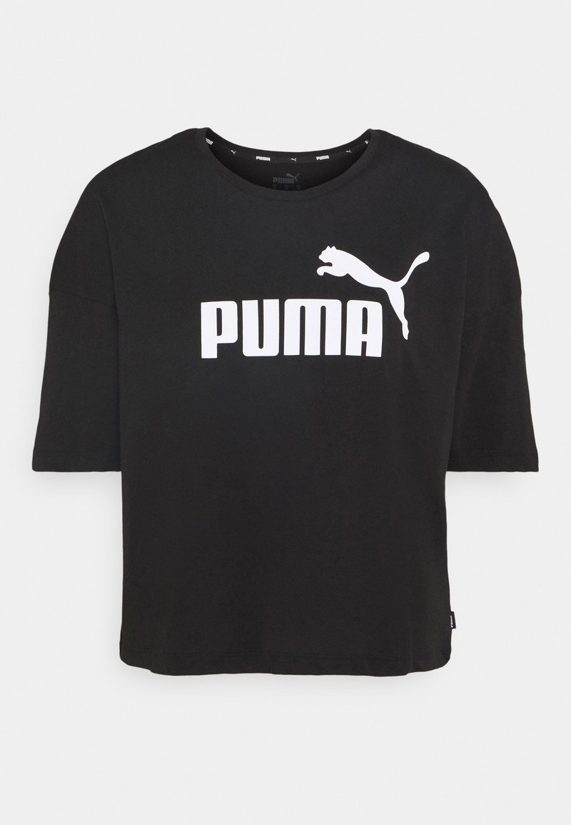 Puma Puma CROPPED LOGO TEE - Print T-shirt - puma black Saisonschlussverkauf