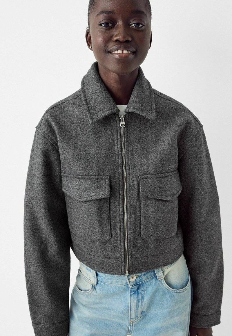 Bershka Bershka Summer jacket - blue grey Riesige Ersparnisse