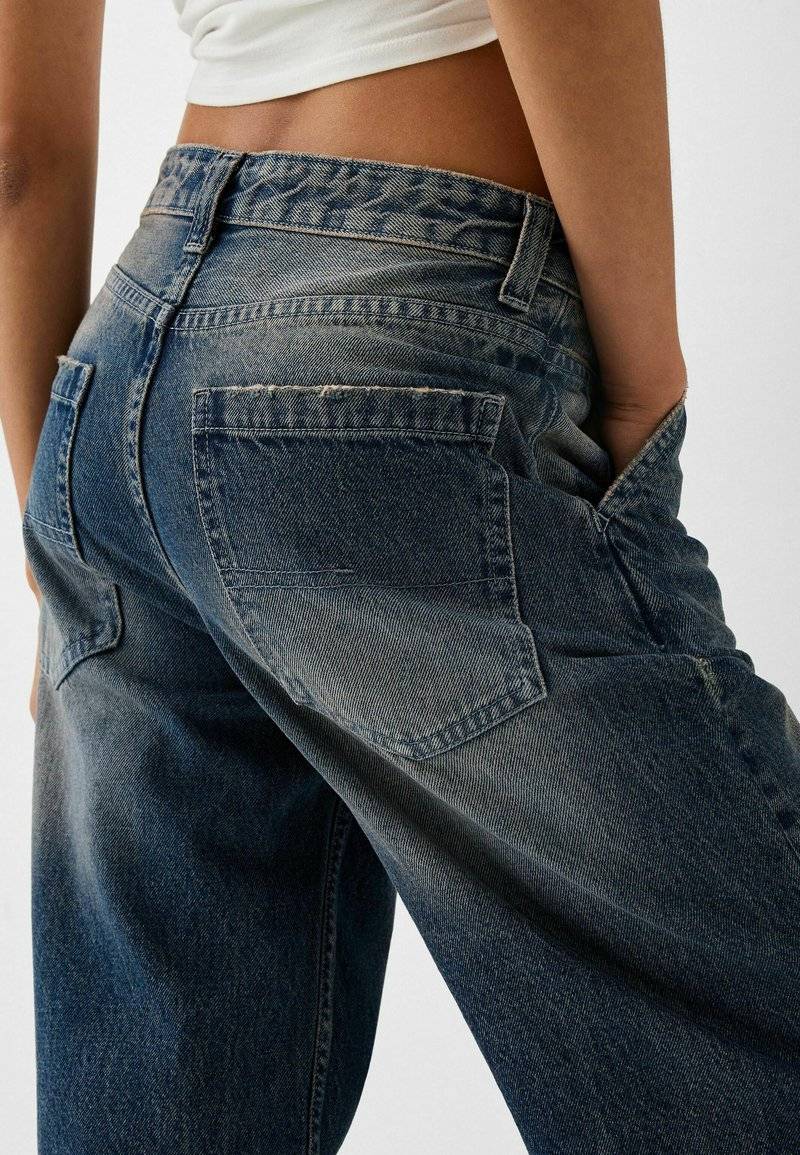 Bershka Bershka Relaxed fit jeans - dark blue Neueste Stile