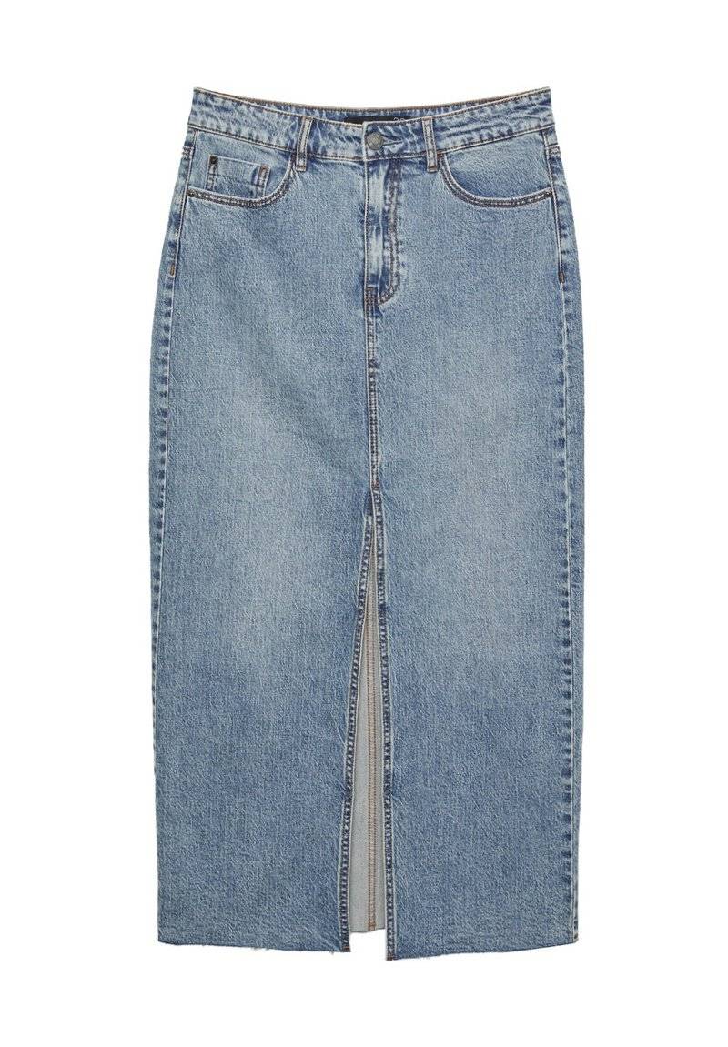 Stradivarius Stradivarius IM COMFORT-FIT - Maxi skirt - stone blue denim Letzte 2 Tage