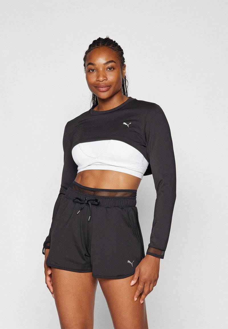 Puma Puma PAMELA REIF CROPPED - Long sleeved top - black Fabrik Onlineshop