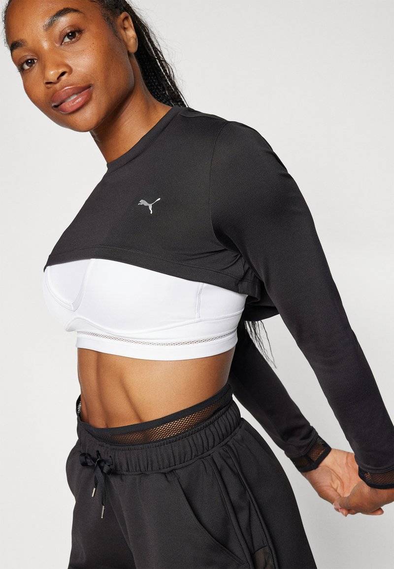 Puma Puma PAMELA REIF CROPPED - Long sleeved top - black Fabrik Onlineshop