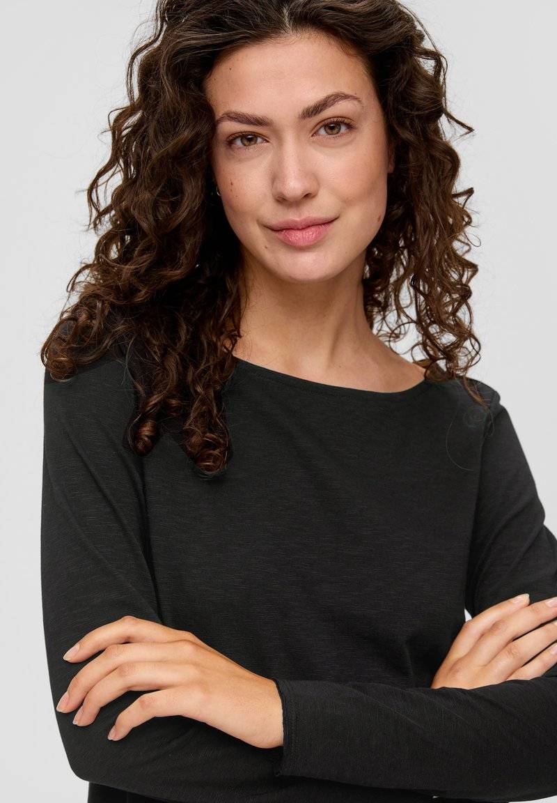 s.Oliver s.Oliver MIT U-BOOT-AUSSCHNITT - Long sleeved top - schwarz Exklusive Angebote