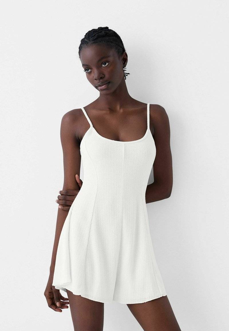 Bershka Bershka PRINTED - PLAYSUIT - Jumpsuit - white Letzte 3 Tage
