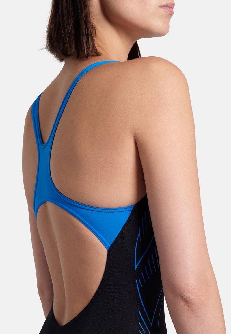 Arena Arena REFLECTING - Swimsuit - black blue river Nur noch ein Tag übrig