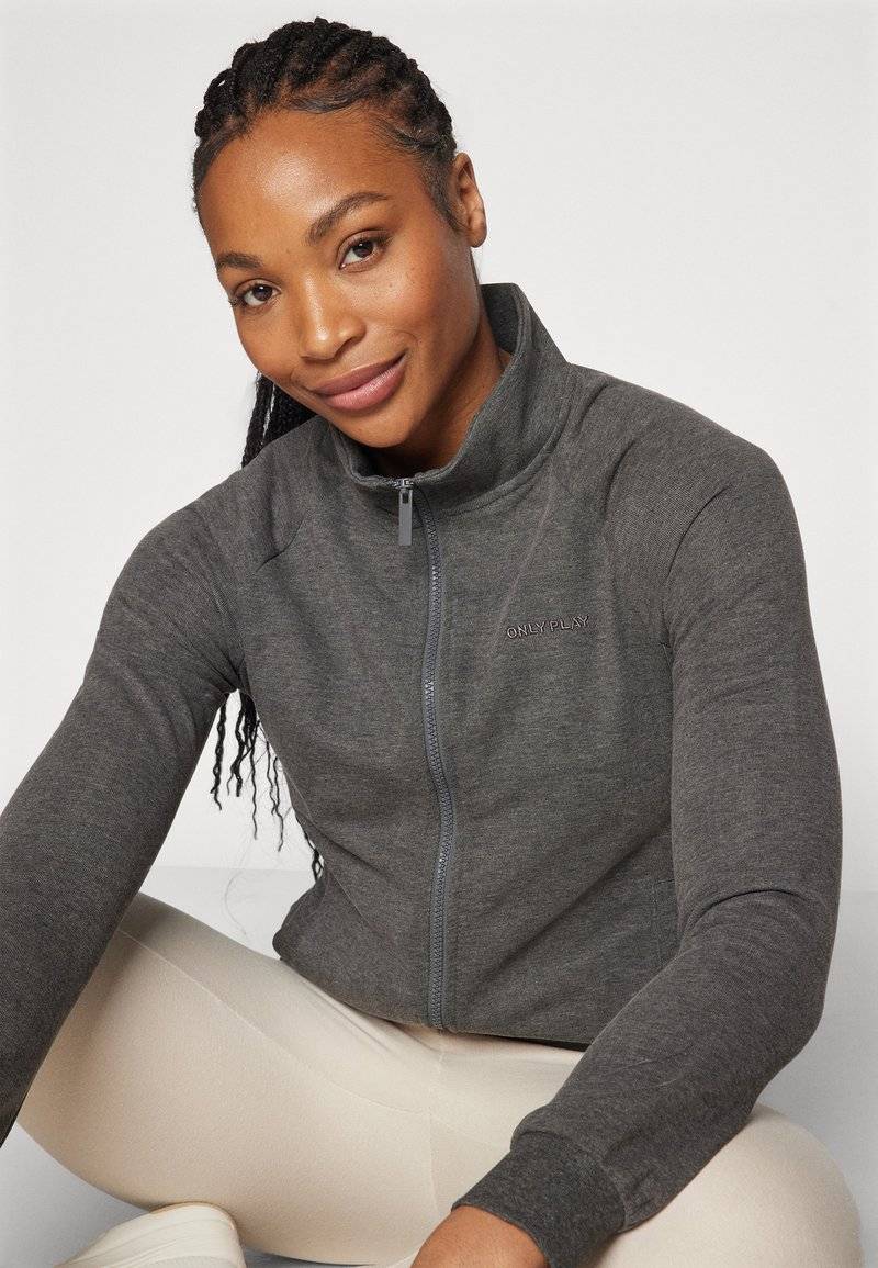 ONLY Play ONLY Play ONPMELINA ZIP - Zip-up sweatshirt - dark grey melange Letzte 3 Tage