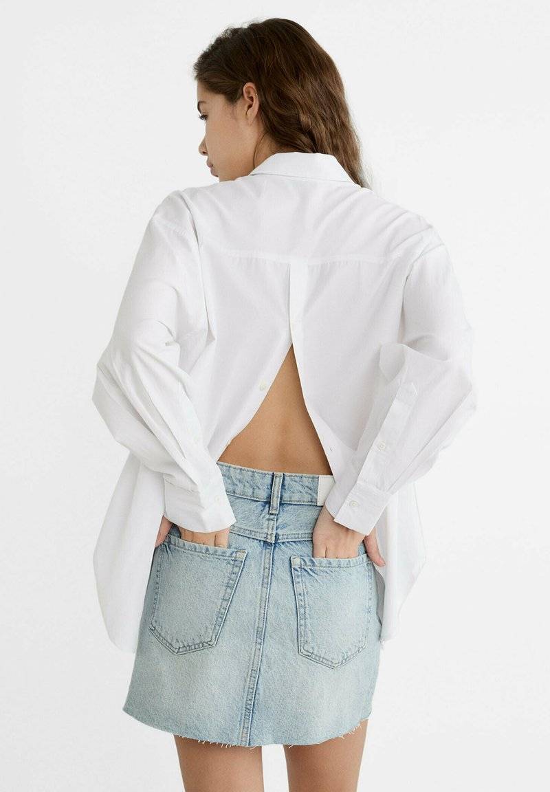 Stradivarius Stradivarius A-line skirt - light blue denim Versandkostenfrei
