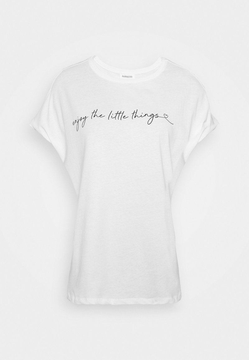 Even&Odd Even&Odd MANDALA ENJOY THE LITTLE THINGS TEE - Print T-shirt - white Exklusivangebot