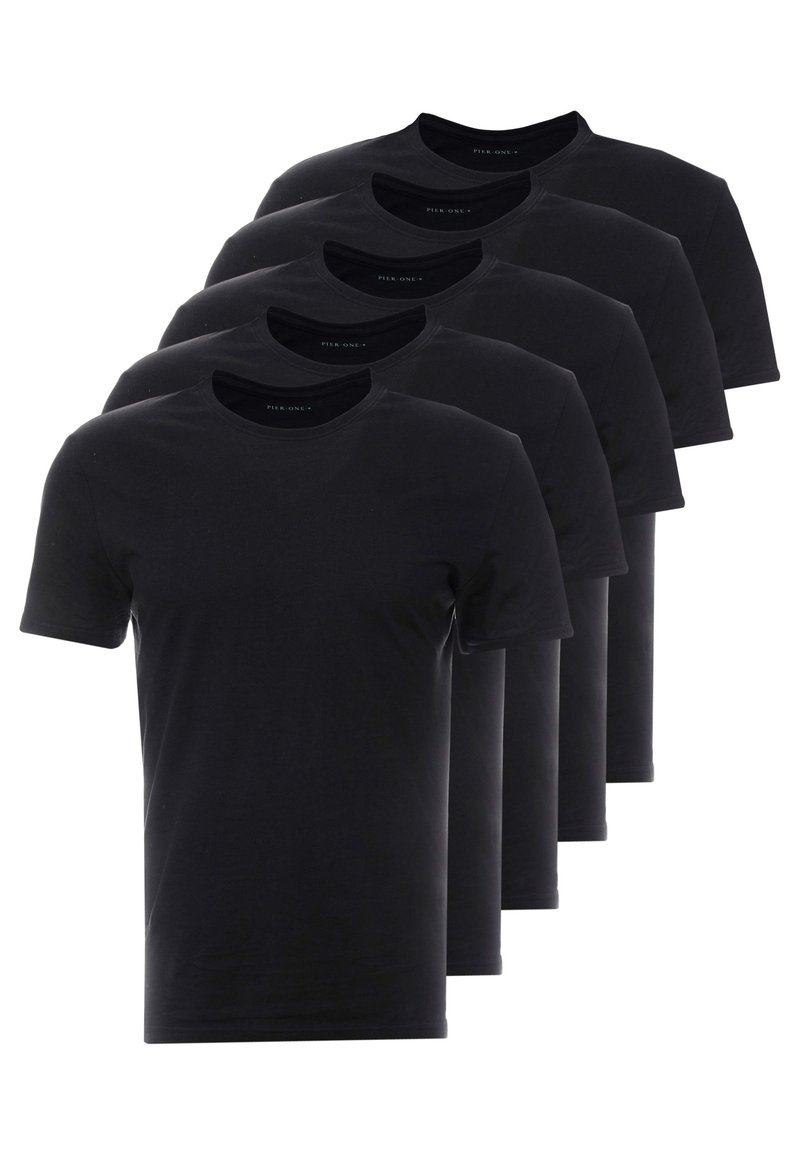 Pier One Pier One 5 PACK - Basic T-shirt - black Muttertagsangebot