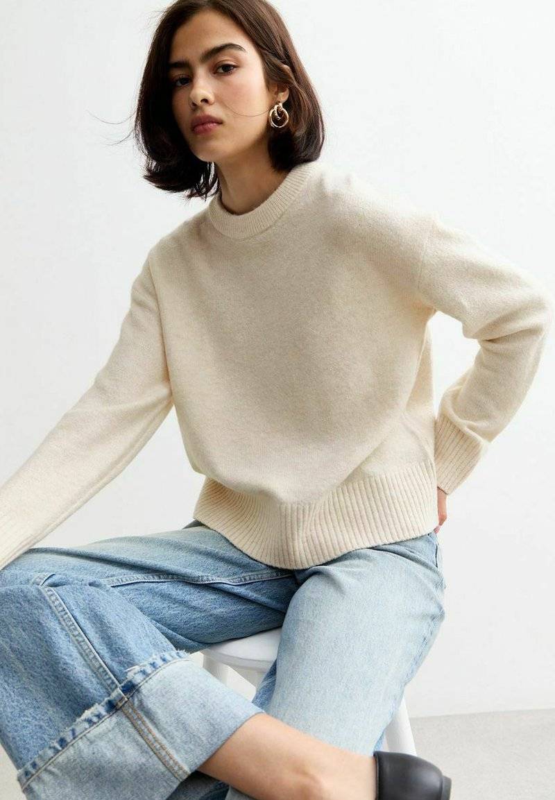 New Look New Look CREW NECK - Jumper - off white Online Outlet