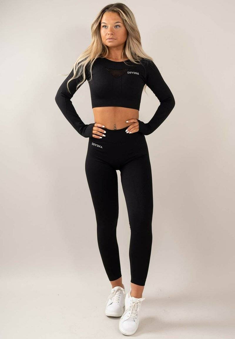 Divina Divina FOUR - Long sleeved top - black Sonderangebote
