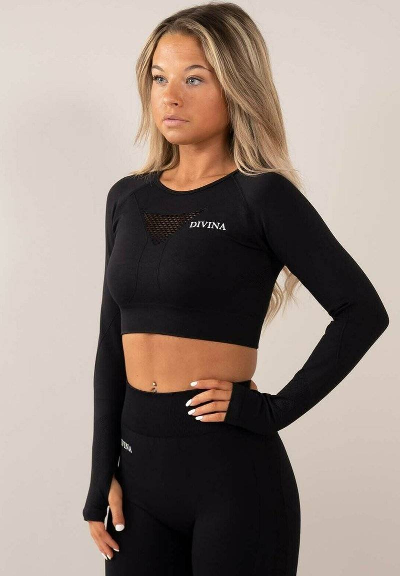 Divina Divina FOUR - Long sleeved top - black Sonderangebote