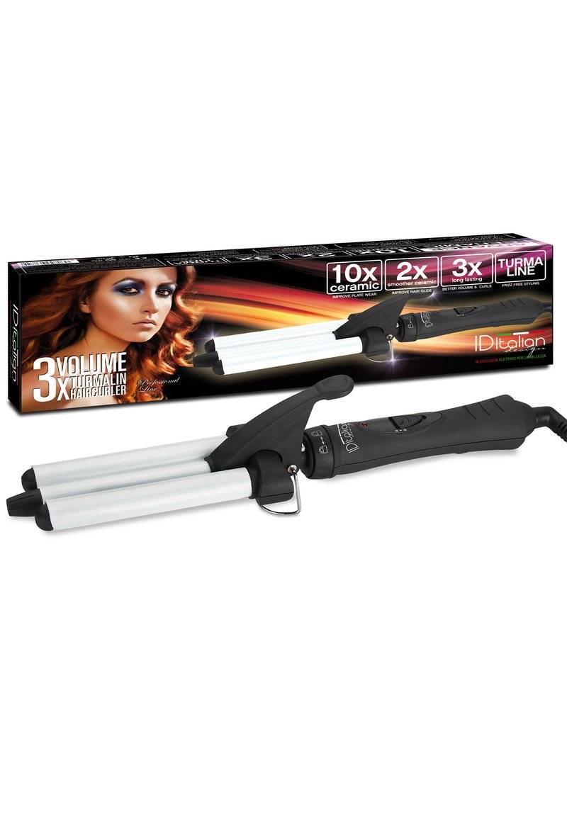Italian Design Italian Design HAIR CURLER TOURMALINE 3X - Hair Styling Tool - black Meist gekauft