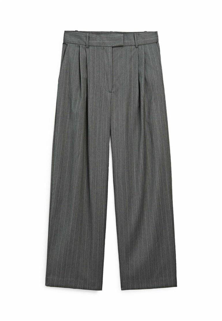 Massimo Dutti Massimo Dutti STRAIGHT-LEG STRIPE - Trousers - dark grey Exklusive Angebote