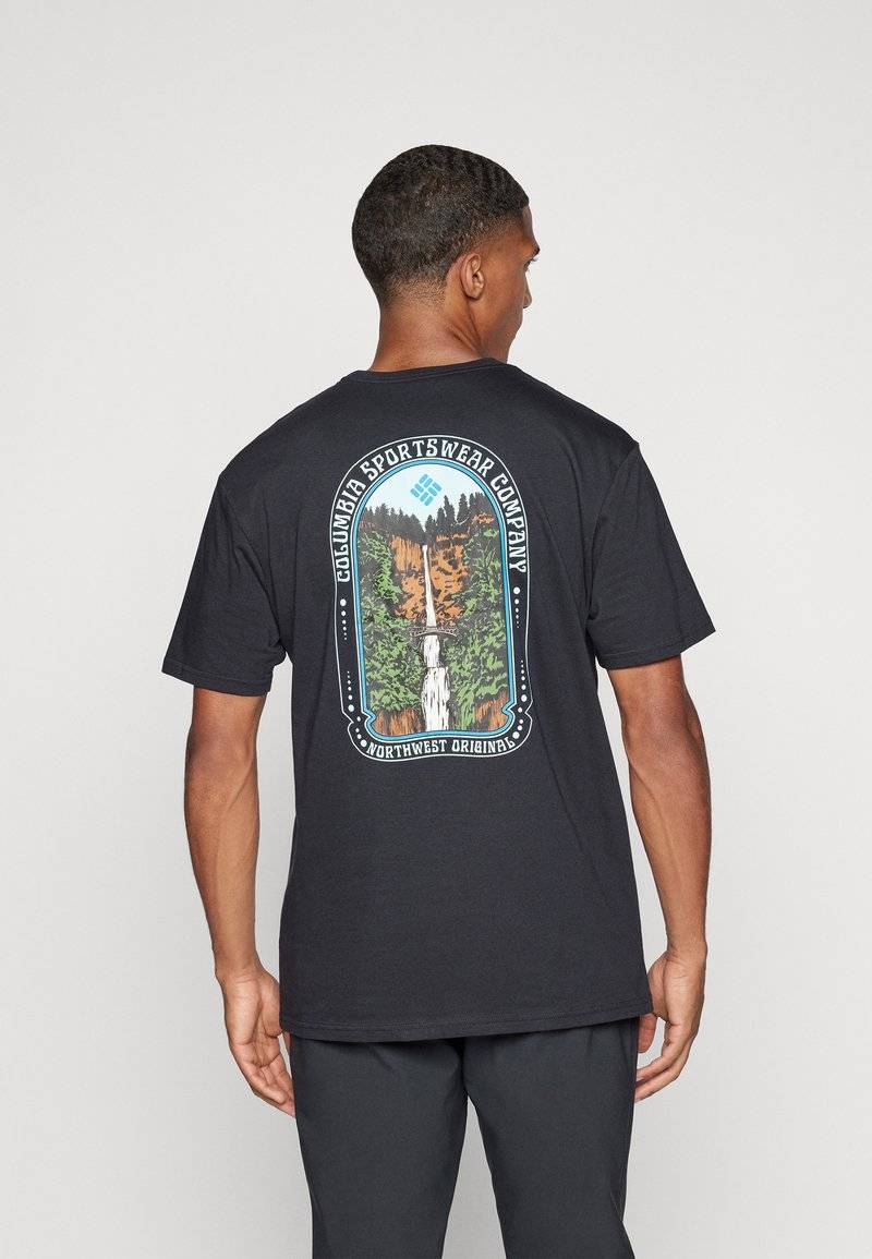 Columbia Columbia CAVALRY TRAIL - Print T-shirt - black Räumungsverkauf