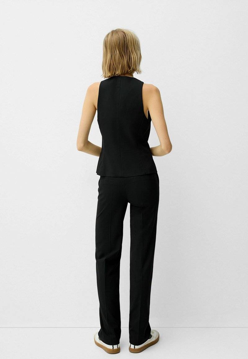 Bershka Bershka STRAIGHT-LEG TAILORED - Trousers - black denim Sonderangebot