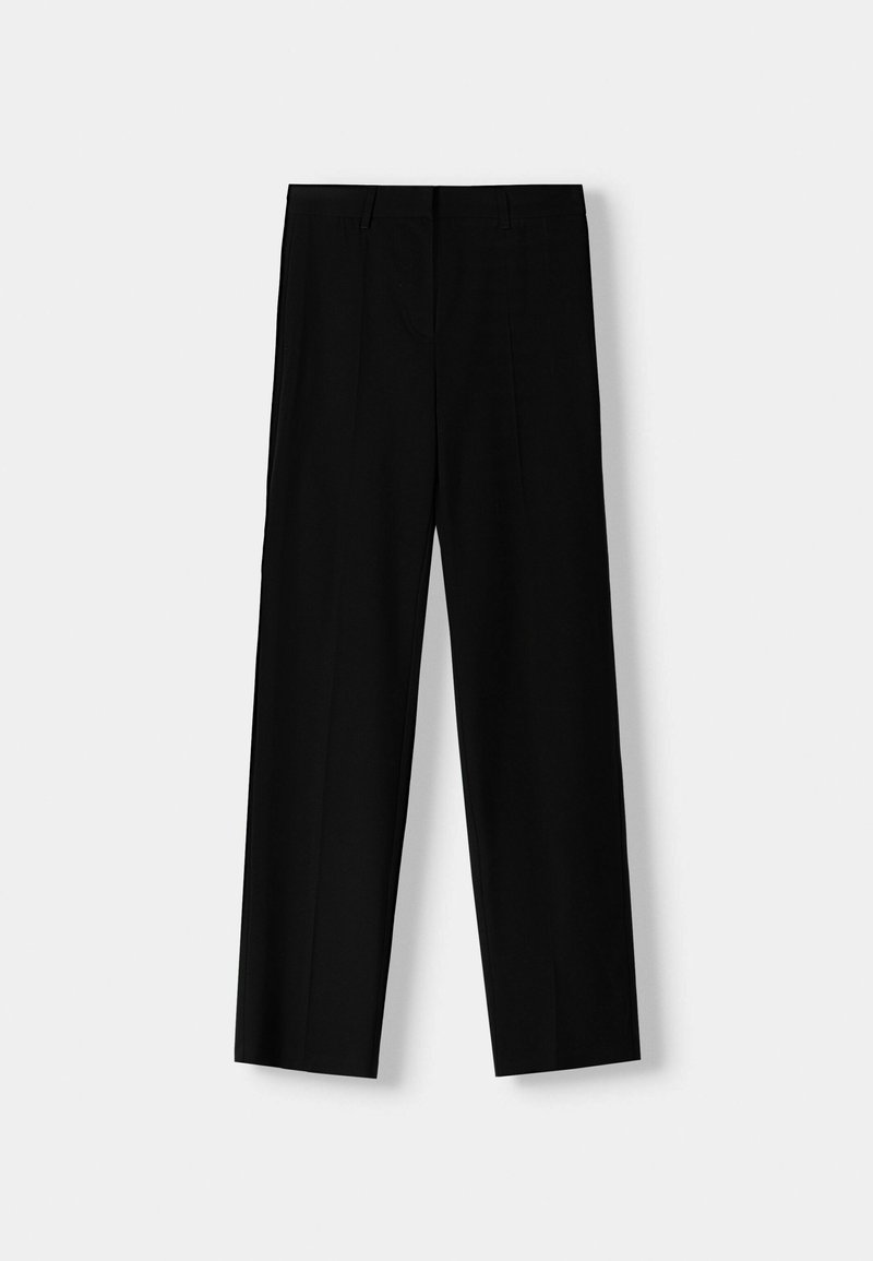 Bershka Bershka STRAIGHT-LEG TAILORED - Trousers - black denim Sonderangebot