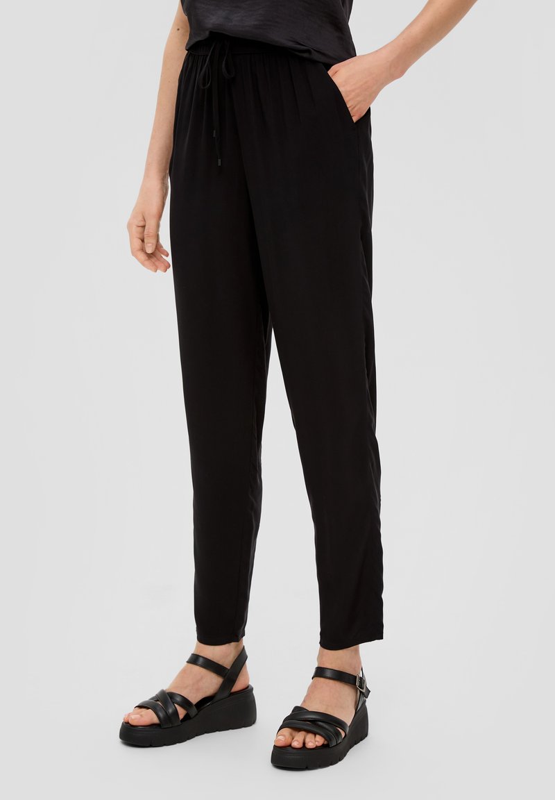 s.Oliver s.Oliver ANKLE-AUS REINER - Trousers - schwarz Muttertagsangebot