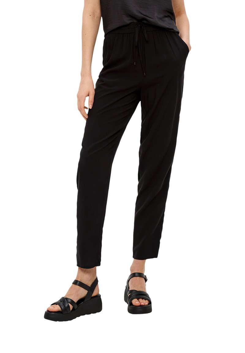 s.Oliver s.Oliver ANKLE-AUS REINER - Trousers - schwarz Muttertagsangebot