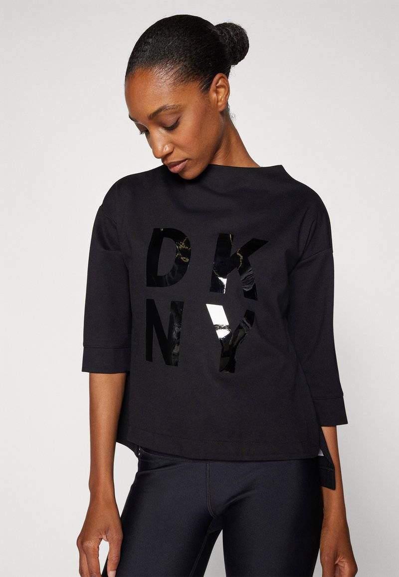 DKNY DKNY STACKED LOGO POPOVER - Long sleeved top - black Flash Sale