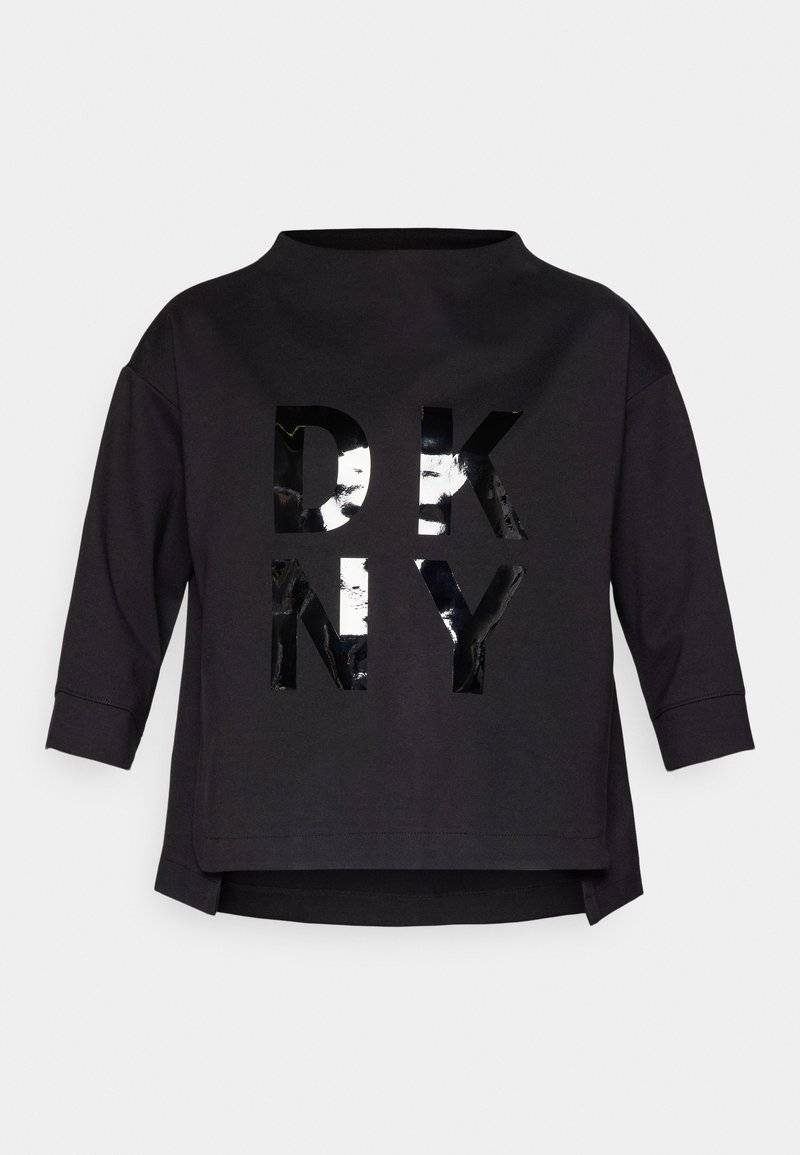 DKNY DKNY STACKED LOGO POPOVER - Long sleeved top - black Flash Sale