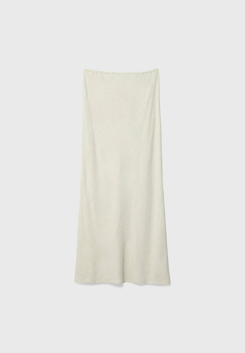 Stradivarius Stradivarius DRAWSTRING MIDI - Maxi skirt - stone Vierteljährliche Förderung