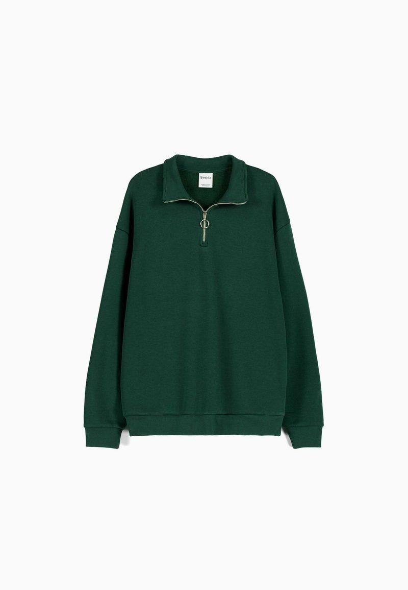Bershka Bershka HIGH NECK - Sweatshirt - dark green Bis zu 55% Rabatt
