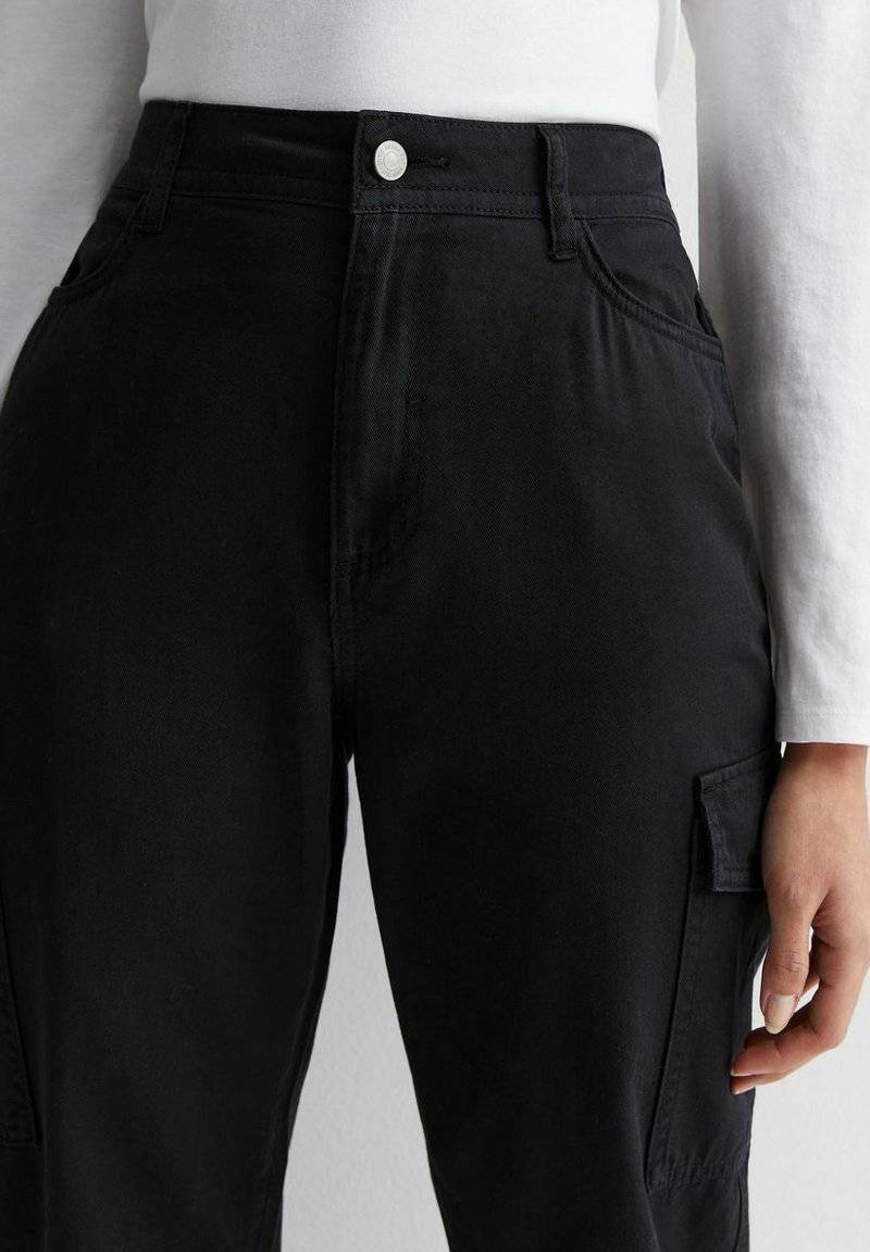 New Look New Look Cuffed Cargo - Chinos - black Limitierter Zeitrabatt