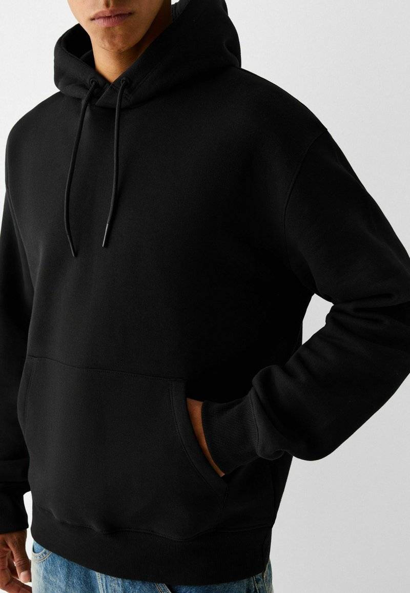 Bershka Bershka Hoodie - black denim 50% Rabatt mit kostenlosem Versand