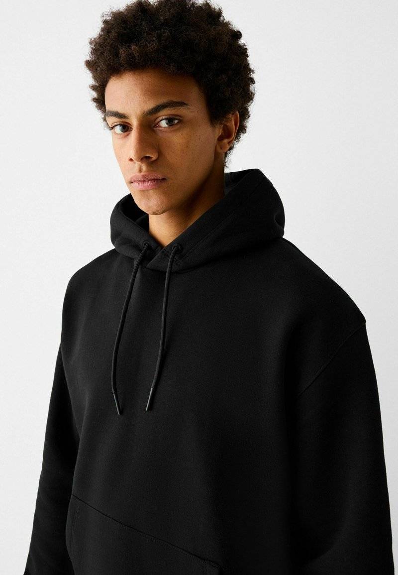 Bershka Bershka Hoodie - black denim 50% Rabatt mit kostenlosem Versand