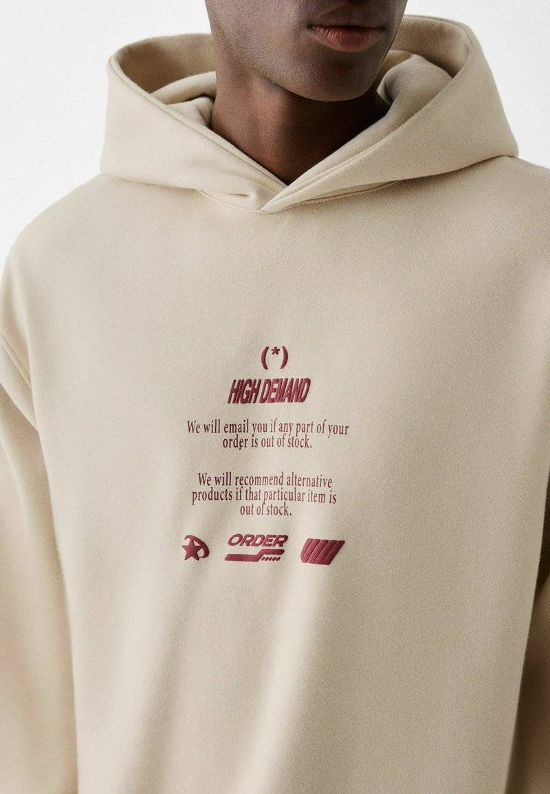 Bershka Bershka PRINTED - HOODIE - Hoodie - beige Begrenzt auf 3 Tage