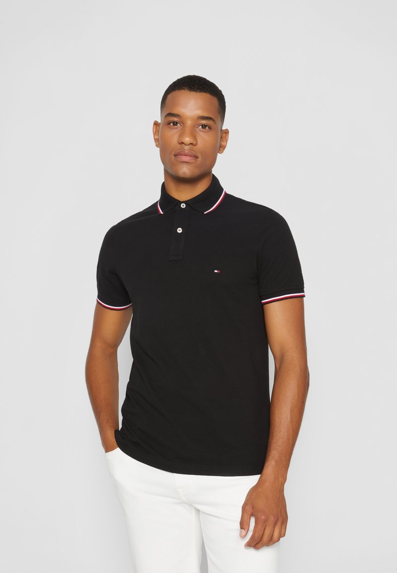 Tommy Hilfiger Tommy Hilfiger TIPPED SLIM - Polo shirt - black Fabrikverkauf