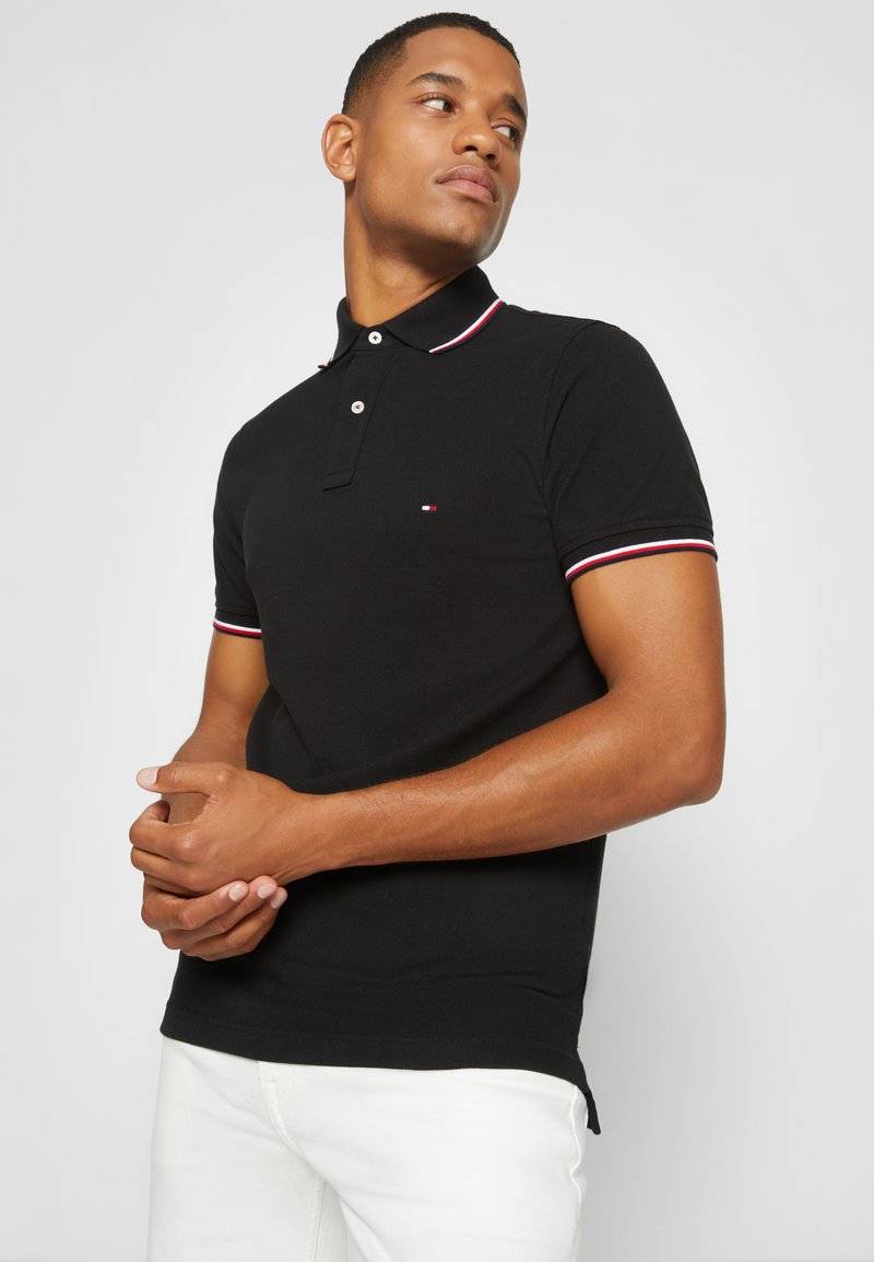 Tommy Hilfiger Tommy Hilfiger TIPPED SLIM - Polo shirt - black Fabrikverkauf
