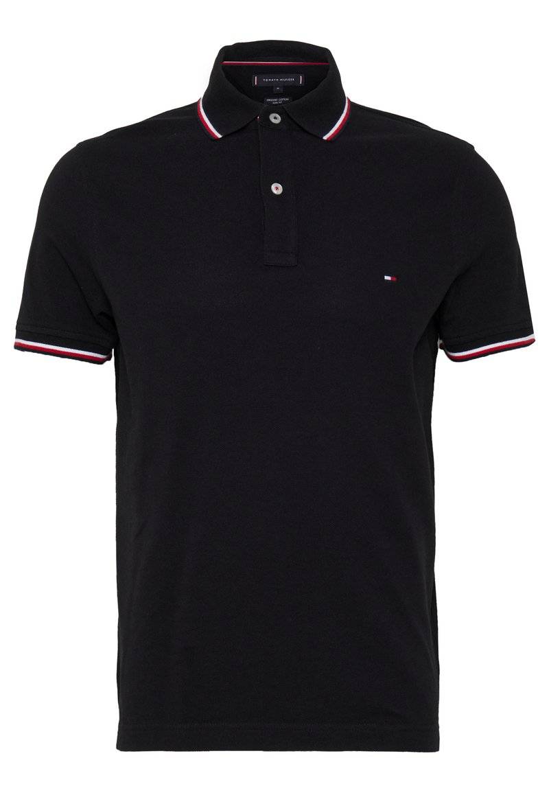 Tommy Hilfiger Tommy Hilfiger TIPPED SLIM - Polo shirt - black Fabrikverkauf