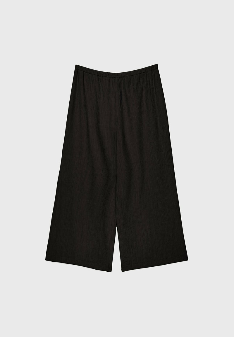Stradivarius Stradivarius FLOWING CULOTTES - Trousers - black Fabrik Onlineshop