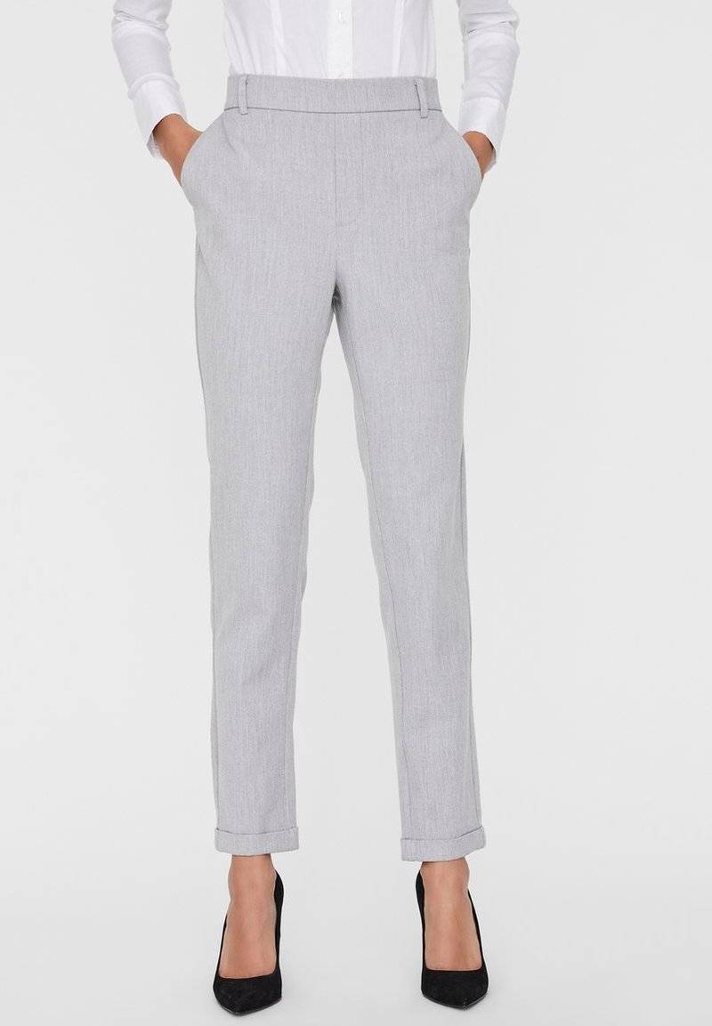 Vero Moda Vero Moda VMMAYA MR LOOSE SOLID PANT - Trousers - light grey melange